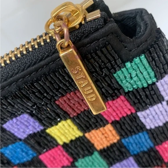 Staud Transparent Clear PVC Mini Shirley Multicolored Beaded Pouch Handbag Bag - Picture 11 of 14